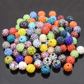 100pcs/bag 4 6 8 10mm Rhinestone Ball Beads Clay Paved Crystal Disco Clay Beads Loose Spacer Beads for DIY Jewelry Making
