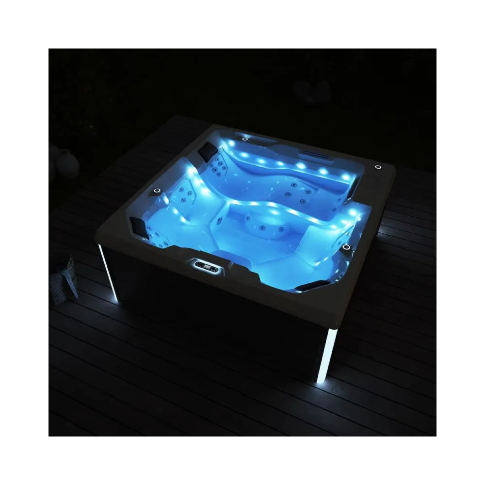 Luxury 6-Person Outdoor Hot Tub Air Jet Whirlpool Massage Spa Big Size Modern Design for Family Hotel Balboa Control Garden