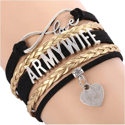 Manufacturer Infinite Love United States Army Charm Bracelet for Women Army Mom Wife Girlfriend Wrap Bracelet