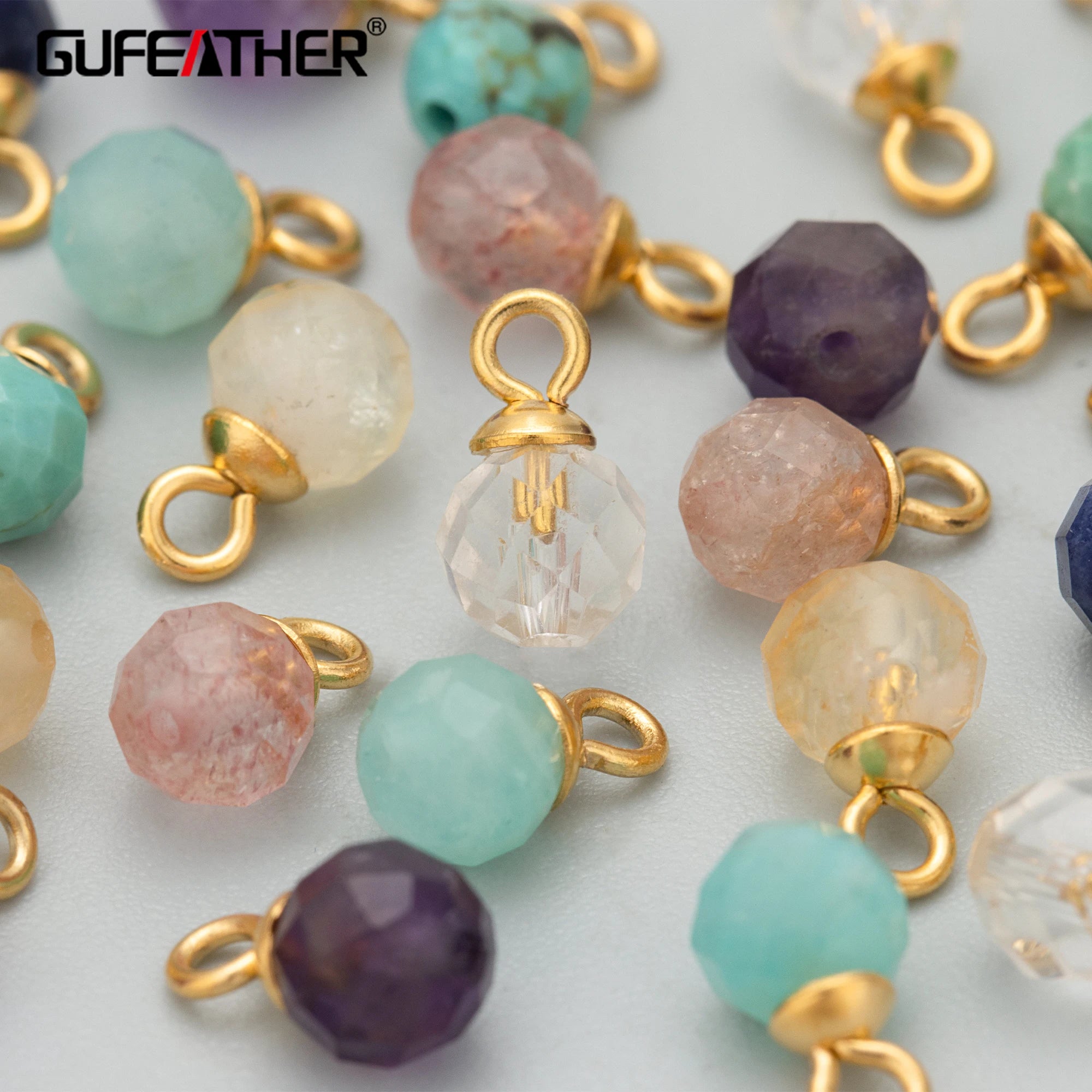 ME19 Stainless Steel & Natural Stone Handmade Charms DIY Pendants Necklace Making Findings Nickel Free 10pcs/lot GUFEATHER Brand