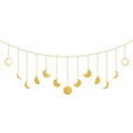 New Moon Phase Garland Wall Decor Boho Chic Fashion Metal Art Wall Hanging 13 Waterproof Ornaments Gold Silver for Bedroom