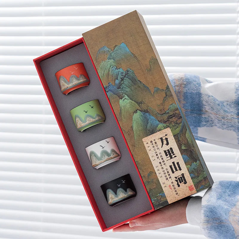 Pure Hand Painted Master Cup Ceramic Tea Cup Tea Cup Kungfu Tea Set High End Gift Box Gift