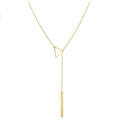 Modern Fashion Long Gold Y-shaped Adjustable Necklace Stainless Steel Pendant Necklaces for Women