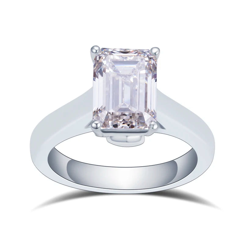 Messi Wedding Jewelry PT950 3CT Emerald Cut IGI Lab Diamond Engagement Band Fine Jewelry Rings