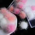 6 Pcs/Box Fluffy Pompoms Nail Art Jewelry Plush Ball Detachable Magnetic Hairball Kawaii French Manicure Decoration Accessories
