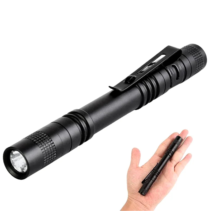 Waterproof Tactical 2 AAA Dry Battery XPE Aluminum  Lamp Led Pen Torch Light  Mini Led Pen Flashlights & Torches with Clip