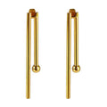 18K Gold Plated Stainless Steel Jewelry Irregular Design Long Short Stick Classic INS Accessories Earrings E211344