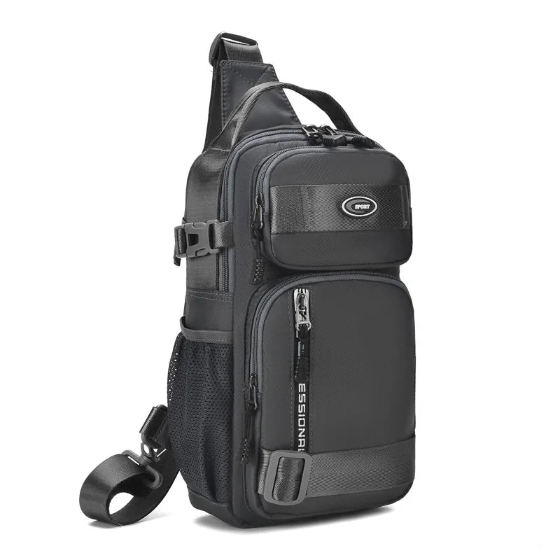 Custom Logo Multi-Functional Outdoor Waterproof Chest Bag Fashion Oxford Sling Messenger Fanny Pack with Zipper Closure