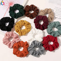 QIYUE Women's Fashion Elastic Hair Band Winter Warm Striped Creative Cloth Sweater Scrunchies