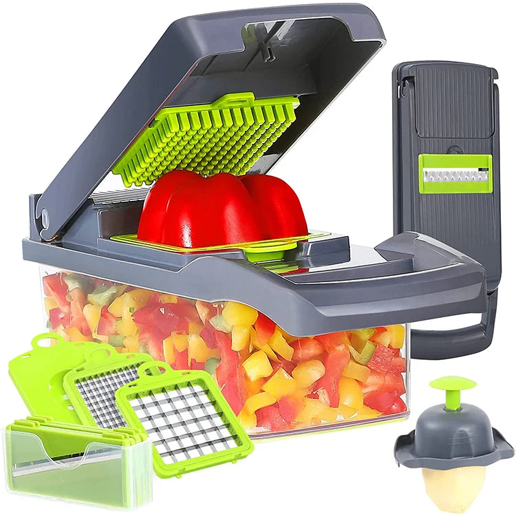 16 in 1 Manual Mini Food Chopper Handheld Kitchen Accessories for Slicing Garlic Fruit Vegetables