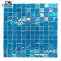 Blue Iridescent Glass Mosaic Tiles for Swimming Pools Bathrooms Outdoor Dining-Wall/Floor Projects for Living Rooms Bedrooms