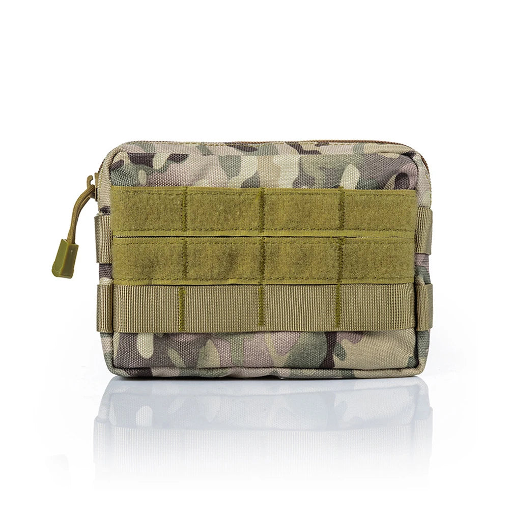 Tactical Camouflage MOLLE Accessories Organizer Small Pillow Shape Nylon Zipper Waterproof External Commuter Hiking Bag Outdoor