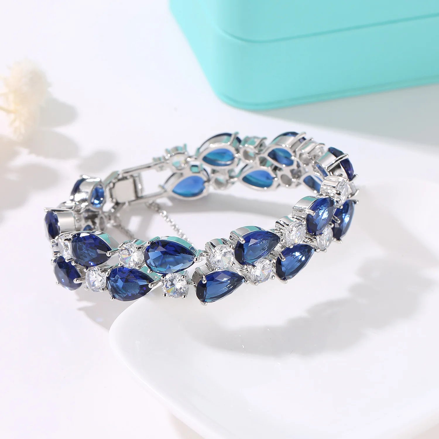 Jachon Valentine's Day Rose Gold Crystal Bracelet Hight Quality Zircon Trendy Women's Fashionable Bracelet Jewelry