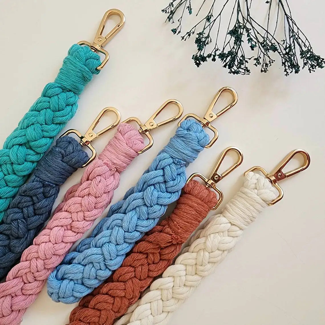 2025 Handwoven Keychain Pendant Accessories Custom Cotton Cord Pendant Crochet Key Strap Pendant