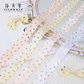 SINOWRAP 40 Yards Printed Gold Little Heart Grosgrain Ribbon Stain Ribbon for Hair Bows DIY Crafts Handmade Accessories