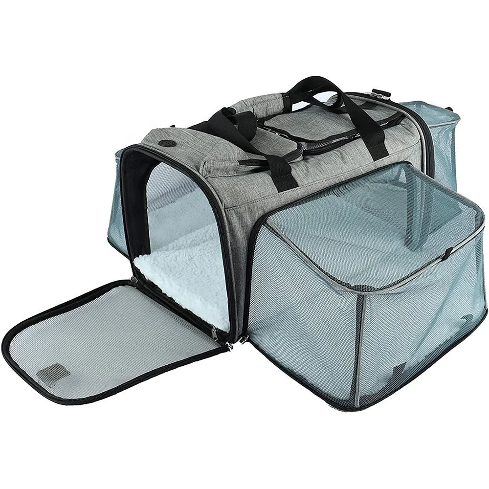 Pet Expandable Carrier Pet Expandable Travel Camping Outdoor Breathable Mesh Ventilated Design Cat Backpack Carrier