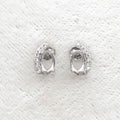 Sterling Silver 4*6mm Semi Mount Stud Earrings Empty Support Blank Claws Setting S925 Base Without Center Stone for DIY Inlay