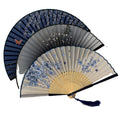2025 Vintage Style Silk Ancient Folding Fan Chinese Pattern Art Craft Gift Home Decoration Ornaments Dance Hand Fan Decor