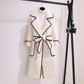 M-4XL Casual Woolen Coat for Spring and Autumn Wear Oversized Women's Medium Length Woolen Coat