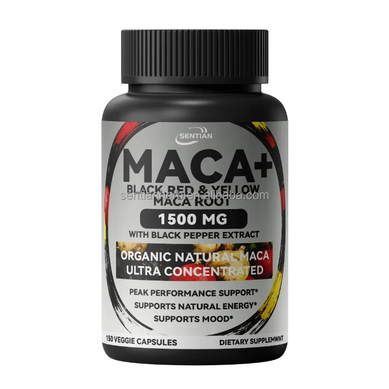 Sports Nutrition Private Label Support Supplement Black Maca Root Capsules Black Pepper for Man Women Body Enhancer