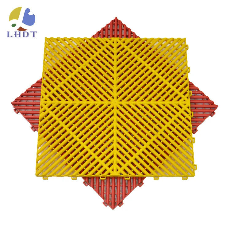 Hot Seller PP 400x400mm DIY Friendly Interlocking Waterproof Floor Tiles High Duty Plastic Indoor Decking