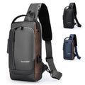 New Fashion Motorcycle Crossbody Chest Bags Custom USB Anti-Theft Waterproof Sling Bag Travel Shoulder Bag Men