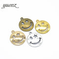 YuenZ 22*19mm Alloy Gold Color Smiling Face Charms Pendant Fit Necklace Bracelet Diy Pendants for Jewelry Making I120