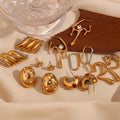 Dreamshow 2024 Trendy Jewelry Melting Zircon Hoop Earrings Set 18k Gold Plated Cuff Earrings Stainless Steel Jewelry