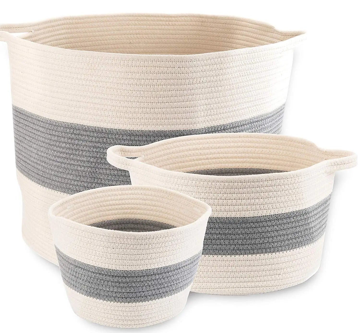 Large Cotton Rope Basket 100% Natural Cotton Rope Basket Large Pillow Woven Storage Basket for Toy