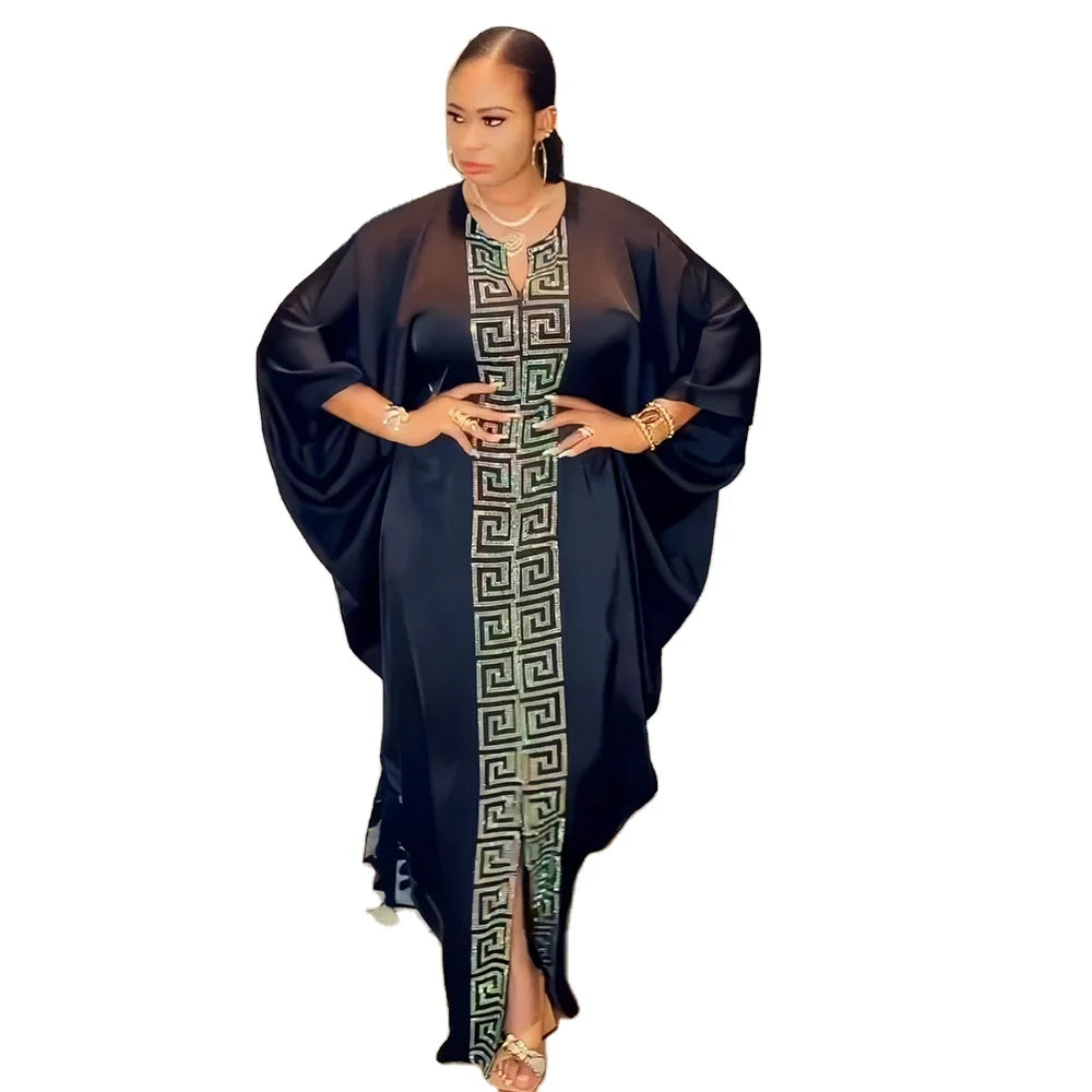 Markdown Sale Support  Boubou Woman Rayon African Clothing Rhinestone African Dresses for Women Clothing