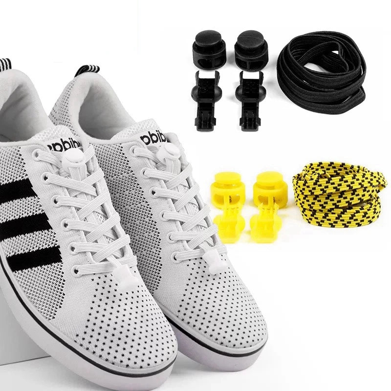 High Quality FASTLACES Polyester No Tie for Flat Outdoor Leisure Stretching Lock Elastic Shoelaces Lazy Laces Unisex