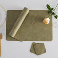 New Design Factory Wholesale Heat Resistant Waterproof Rectangle Dining Tablemat PU Leather Table Placemat for Wedding