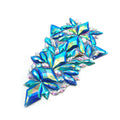 Crystal Rhinestone Patch Hot Fix Blue Aquamarine AB Resin Rhinestone Applique for Carnival Costumes Decoration