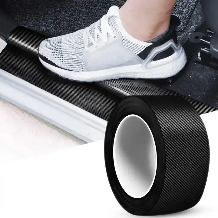 K5D Pvc Carbon Fiber Car Sticker Protector Strip Auto Door Sill Side Mirror Anti Scratch Tape Waterproof Protection Film
