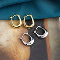 Fashion Women's Jewelry Thick Sterling Silver 925 Jewellery Hoop Earrings for Ladies Gold Earrings