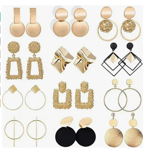 2023 New Arrival Fashion Jewelry Vintage Popular Earrings Geometric Metal Circular Gold Cheap Drop Earrings Wholesale Bulk