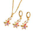 2021 Fashion New Design Style AAA Cubic Zircon Drop Earrings Pendant Jewelry Sets for Women