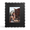 8x10 Picture Frame with Mat for 5x7 Wavy Edge Wooden Photo Frame for Tabletop and Wall Wooden Frame with Wave Design