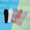 Female Fashion Anti-slip Driving Touchscreen Lace Anti-uv Short Thin Sunscreen Gloves