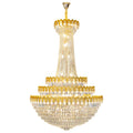 Metal Round Crystal Chandelier for Villa Double-layer Living Room High Ceiling Hotel Conference Room Wedding Crystal Lamp