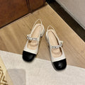 New Retro Thick Heel Women's Shoes With One Word Buckle Small Fragrance Mary Jane Single Shoes Women's Shoes