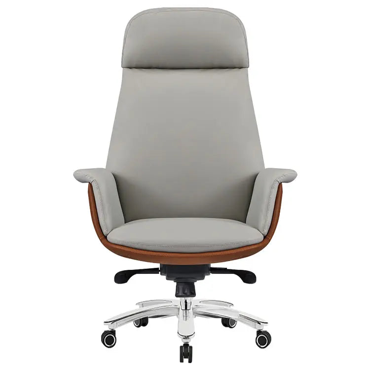 Liyu Luxury Modern High Back Leather Executive Lift Office Chair Electric Adjustable Height 360 Swivel PU Leather Fixed Armrest