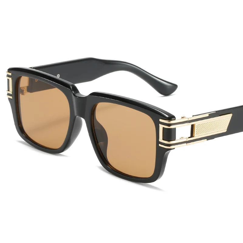 3241 square Gold Plastic Hybrid Cross-border Sunglasses for Men and Women Sunglasses Glasses Wholesale
