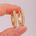 Personalized O-Shape Micro-Set Earrings Chic Simple Chic Huggie Hoop Single Row Zircon Trendy Micro-Set for Women Mainly Copper