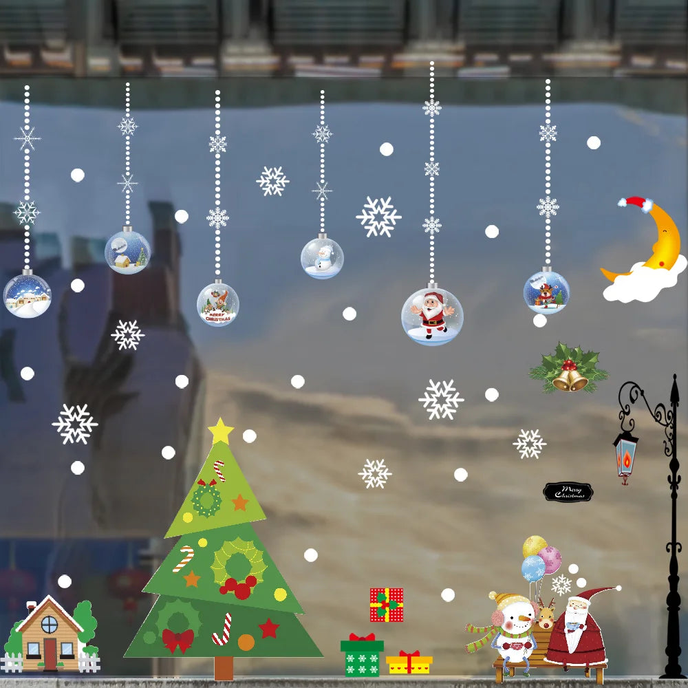 Hot Selling Christmas Die Cut Customized Merry Christmas Window Sticker for Shop Window