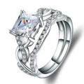 Abiding Fine Jewelry Factory Wholesale Princess Cut 5A White Cubic Zirconia 925 Sterling Silver Wedding Sterling Silver CZ Ring