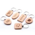 Custom logo Private Label Natural Round Wooden Key Chain for Souvenir
