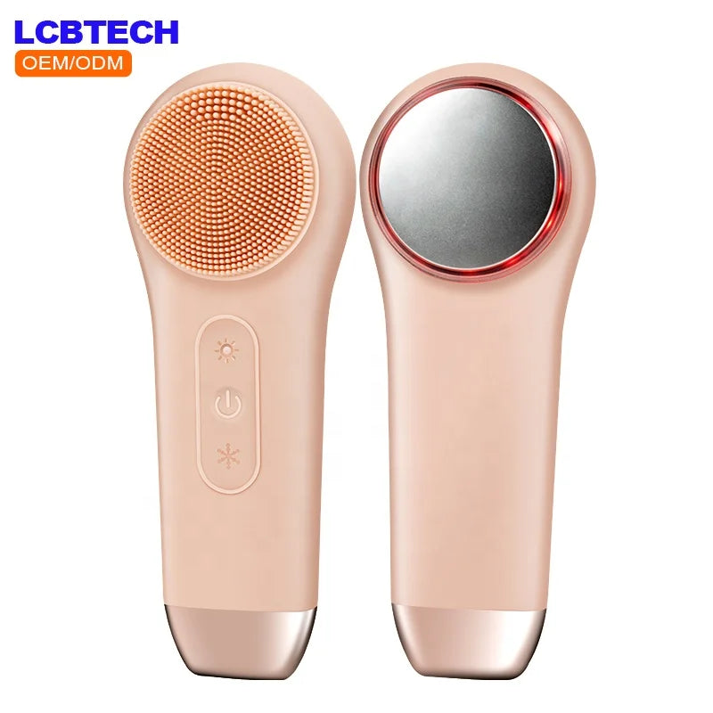 Electric Facial Cleansing Brush Silicone Facial Cleaning Brush Face Massage for Pore Cleaner With Cold & Heating Function