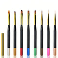 New Hexagonal Multi-color Metal Wood Splicing Handle Manicure Brush Design Imported Nylon Liner Gel UV Ombre Universal Pincele