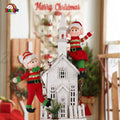 ZAVES Christmas Elf Plush Dolls Set of 2 Hanging Ornaments Holiday Decoration Festive Apparel Design Christmas Tree Accessories
